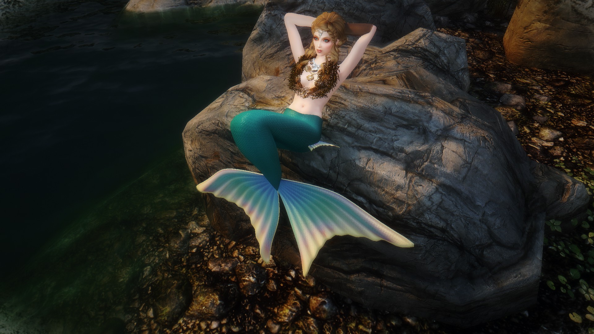 Green apelsin русалка. Skyrim Mermaid. Раса русалок скайрим. Костюм русалки в скайриме.